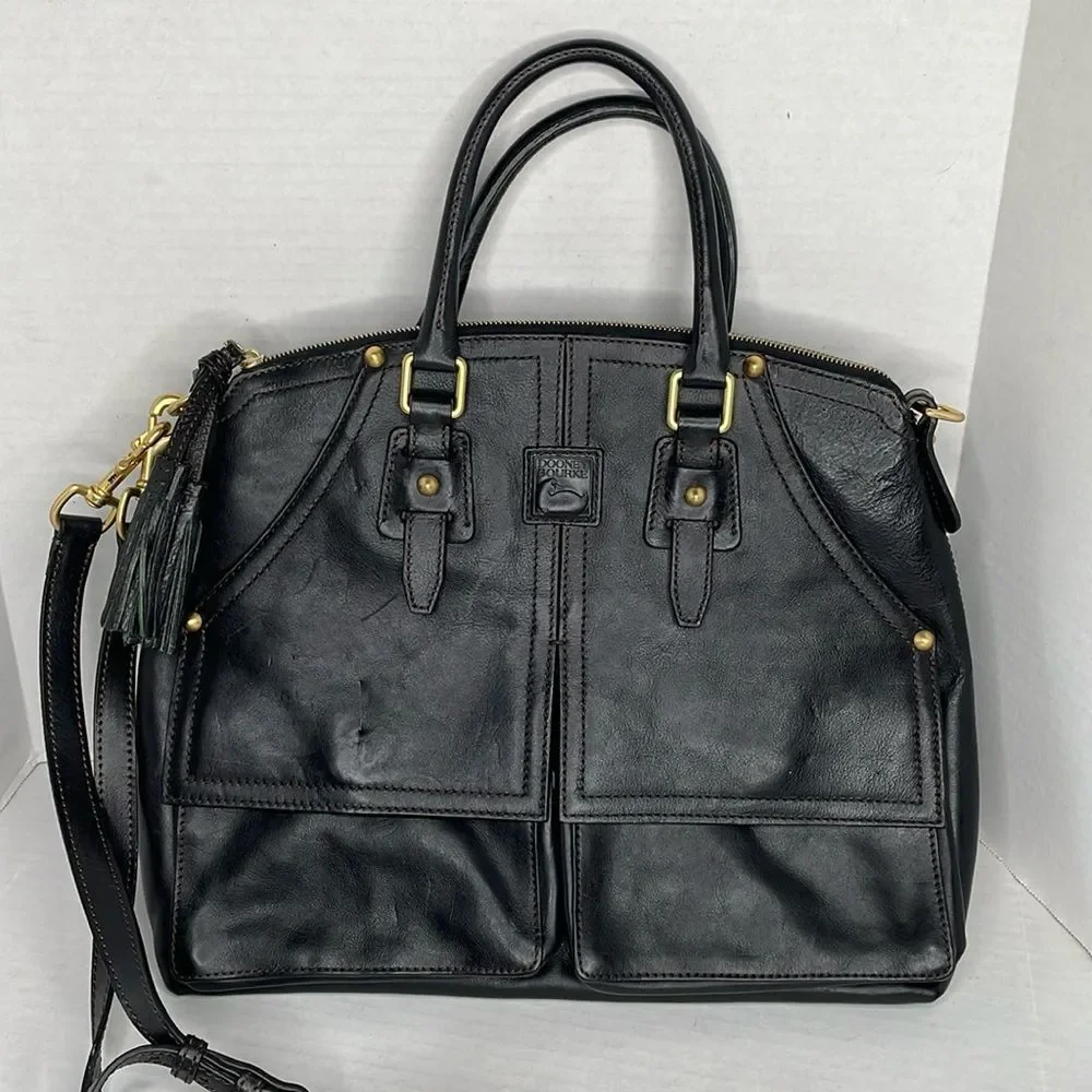 Dooney & Bourke Florentine Clayton Black Leather Satchel